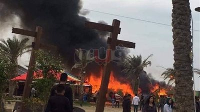 اندلاع حريق في منتجع ستايل سكوير ببورسعيد (صور)