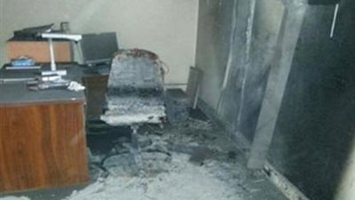 حرق كنترول مدرسة الرياض الثانوية بكفرالشيخ