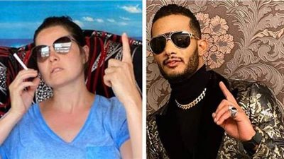 يسرا اللوزي تمازح محمد رمضان.. والفنان يتجاهلها