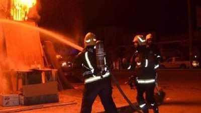 الحماية المدنية تسيطر على حريق هائل ببرج الصقر بالإسكندرية