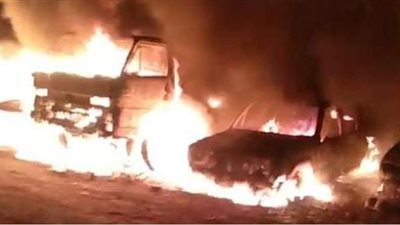 تفحم 7 سيارات.. الحماية المدنية تسيطر على حريق خلف وزارة الزراعة بالدقي | صور