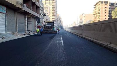 رصف شارعي نصر الدين ومتولي الشعراوي بالعمرانية | صور