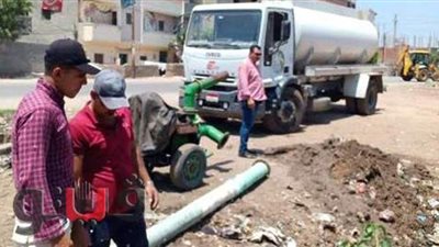 انتهاء إصلاح ماسورة مياه مستشفى الغسيل الكلوي في الغار بالشرقية