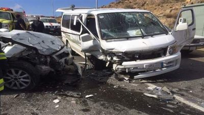 إصابة شخصين في حادث تصادم سيارتين على طريق القاهرة الإسكندرية الزراعي