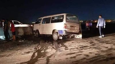 إصابة ١٦ شخصا في تصادم ميكروباص بجرار زراعي في الدقهلية