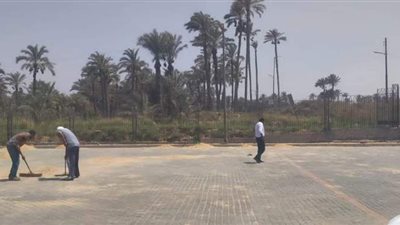 رصف طريق ميت رهينة السياحي بمركز البدرشين | صور