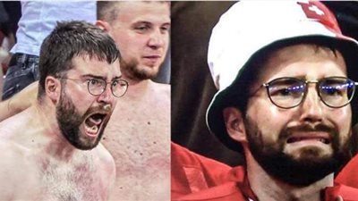 في ليلة سقوط فرنسا.. مشجع سويسري يخطف الأضواء