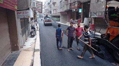 بدء رصف وتطوير شارعي الخليفة والكوثر بالهرم | صور