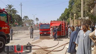 حريق مخزن قطن ببني سويف بسبب أبراج الكهرباء | صور