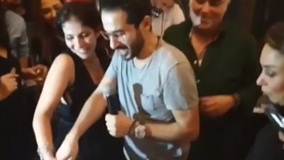 أصالة تنشر فيديو من حفل عيد ميلاد أحمد حلمي ومنى زكي