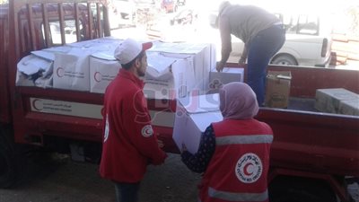 توزيع 700 كرتونة مواد غذائية ولبن أطفال على أهالي الروضة (فيديو)