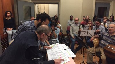 زياد رحباني يجري بروفات حفله بمركز المنارة