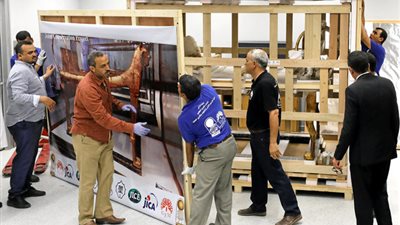 تفاصيل ترميم القطع المنقولة لمتحف الحضارة