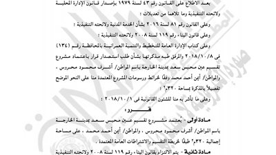 «الوادي الجديد» تعتمد مشروع تقسيم عين محبس سعد بالخارجة