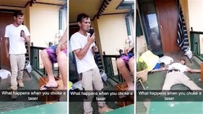 شاهد ماذا حدث لمدخن حاول إشعال سيجارته بصاعق كهربائي (فيديو)