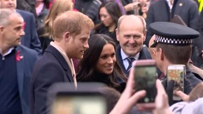 الأمير هاري وميجان ماركل في أول زيارة ملكية «فيديو»