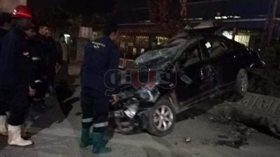 مصرع شاب وطفلة وإصابة 3 أشخاص في حادث تصادم 3 سيارات بالمحلة