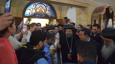 بدء مراسم تجليس الأنبا ماركوس في الدقهلية بـ«الزغاريد» (فيديو)
