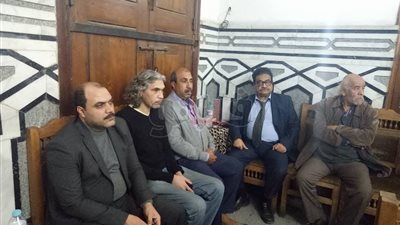 محمد الباز وفريد زهران في عزاء مكاوي سعيد بعمر مكرم (صور)