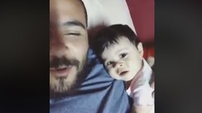 رد فعل أب ظلت طفلته مستيقظة لمدة 7 ساعات متواصلة (فيديو)