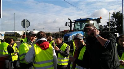 مزارعو فرنسا يشاركون بالجرارات في تظاهرات السترات الصفراء (فيديو)