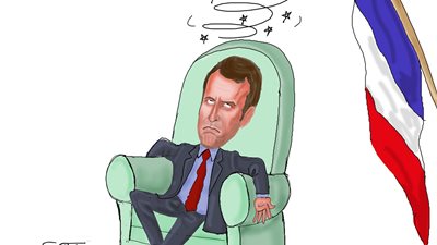 حال رئيس فرنسا في كاريكاتير «فيتو»