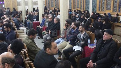 خالد جلال ومحمد الغيطي في عزاء المنتج أحمد السيد