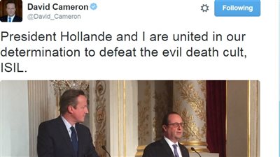 «كاميرون» و«هولاند» مصممون علي هزيمة «داعش»