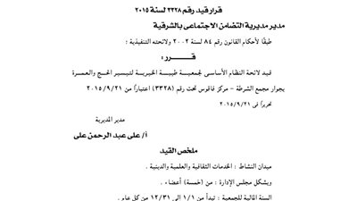 قيد لائحة جمعيتين للتنمية بالشرقية