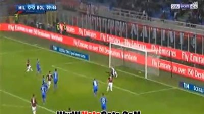 ميلان يفوز بثنائية مثيرة أمام بولونيا (فيديو)
