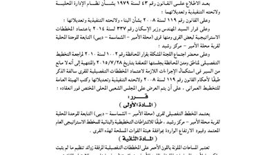 اعتماد المخطط التفصيلى لعدة قرى بمحافظة بالحيرة