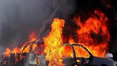 مجهولون يشعلون النار بسيارة تاجر أثاث في دمياط