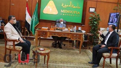 رئيس جامعة المنوفية يستقبل مدير التعليم على هامش دورة معلم رقمى
