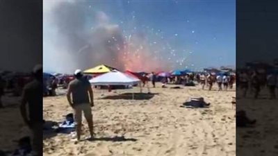انفجار شاحنة مفرقعات على شاطئ مزدحم بولاية ماريلاند الأمريكية| فيديو