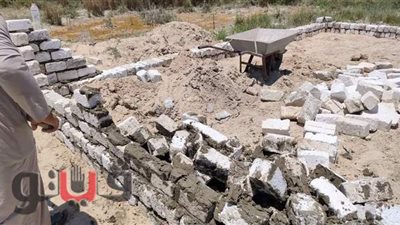 إزالة فورية لحالة بناء على أراض زراعية بالقنطرة غرب الإسماعيلية