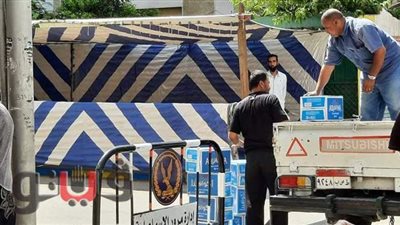 توزيع مياه على طلاب الثانوية العامة بلجان الامتحانات بالإسماعيلية