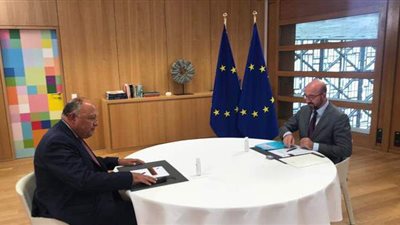وزير الخارجية يلتقي رئيس المجلس الأوروبي