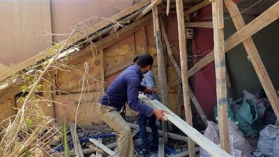 إزالة حالة بناء بشارع العشرين فيصل في الجيزة