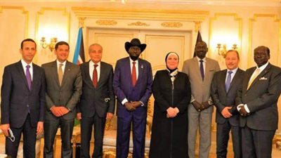 رئيس جنوب السودان يستقبل وزيري الصناعة والتموين وأعضاء الوفد المصري بالعاصمة جوبا