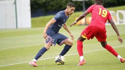 أشرف حكيمي يتألق في فوز باريس سان جيرمان على لومان 0/4 وديا