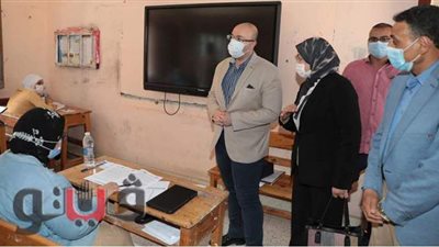 محافظ بني سويف يراجع الالتزام بإجراءات كورونا بلجان الكيمياء للثانوية العامة