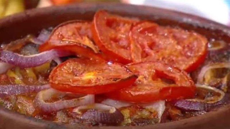 طاجن لحمة الرأس بالبطاطس