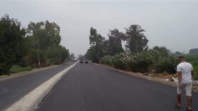 استكمال رصف طريق بشتيل برطس في الجيزة | صور