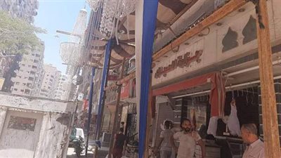 إزالة شادر لييع الأضاحي بميت عقبة | صور