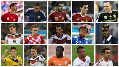 15 لاعب وسط.. يتنافسون لدخول التشكيل المثالي للفيفا في 2014