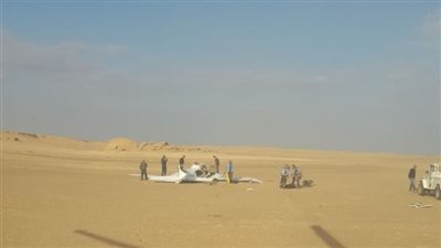 أول صورة لحادث سقوط طائرة تدريب أكاديمية الطيران