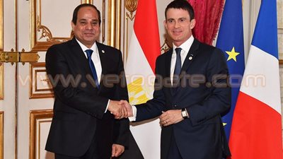 تفاصيل لقاء «السيسي» برئيس وزراء فرنسا.. «الرئيس» يؤكد تضامن القاهرة مع باريس في مواجهة الإرهاب.. يتطلع لمزيد من التعاون الاقتصادي.. «فالس»: مصر ركيزة الأمن.. نعول على دو