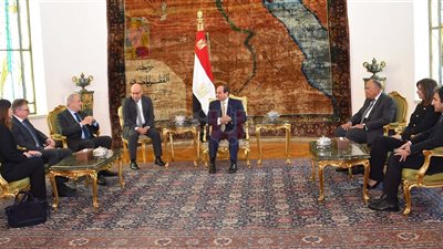 تفاصيل لقاء السيسي ومفوض الاتحاد الأوروبي.. الرئيس يطالب بتبني إستراتيجية شاملة تعالج أسباب الهجرة غير الشرعية.. ويوصي بالدفع بجهود التنمية وتحسين مستوى معيشة الشعوب