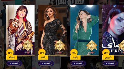 أنغام أفضل مطربة وشيرين الثانية في استفتاء «فيتو» 2018