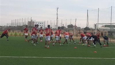 بالصور.. المنتخب الأوليمبي يؤدي مرانه استعدادا لنيجيريا